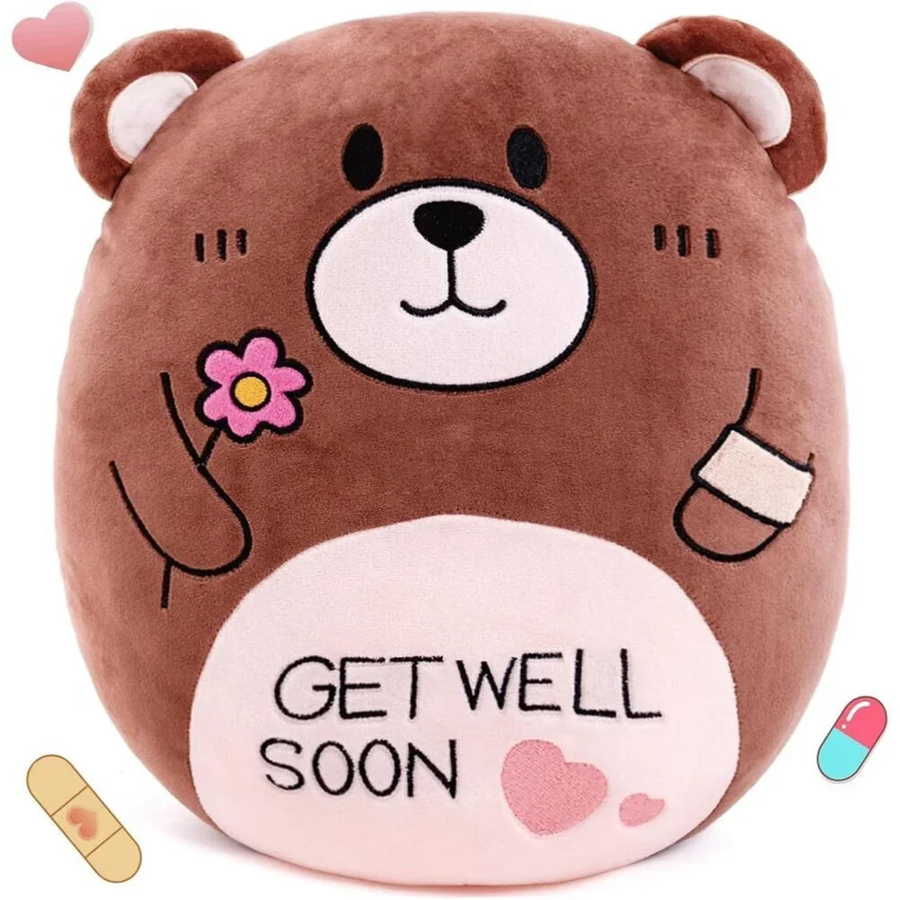 14.5“ Get Well Soon Teddy Bear Plush Pillow Soft Teddy Bear Stuffed Animal Body